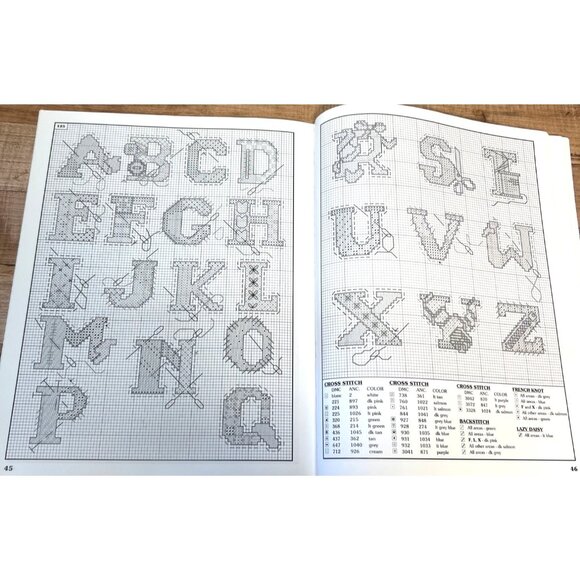 Alphabets Galore Cross Stitch Pattern Book By Leisure Arts - 136 Alphabets Inclu - Picture 4 of 4